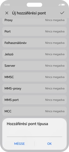 Írd be azt, hogy mms, és válaszd az OK lehetőséget.