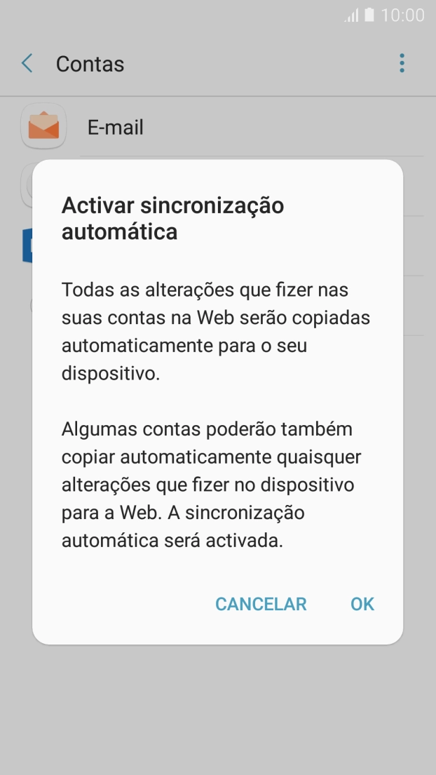 Prima OK para ativar a função.