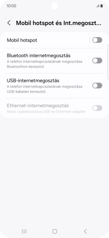 Válaszd a Mobil hotspot lehetőséget.