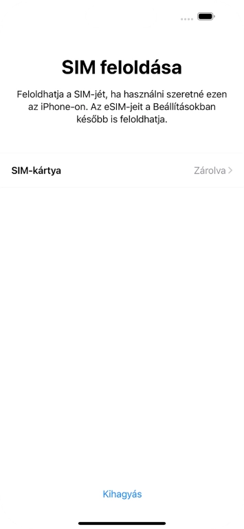 Válaszd a SIM-kártya lehetőséget.