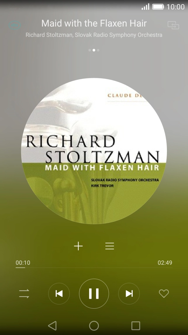 Prima a seta para a direita para ir para o ficheiro de música seguinte.