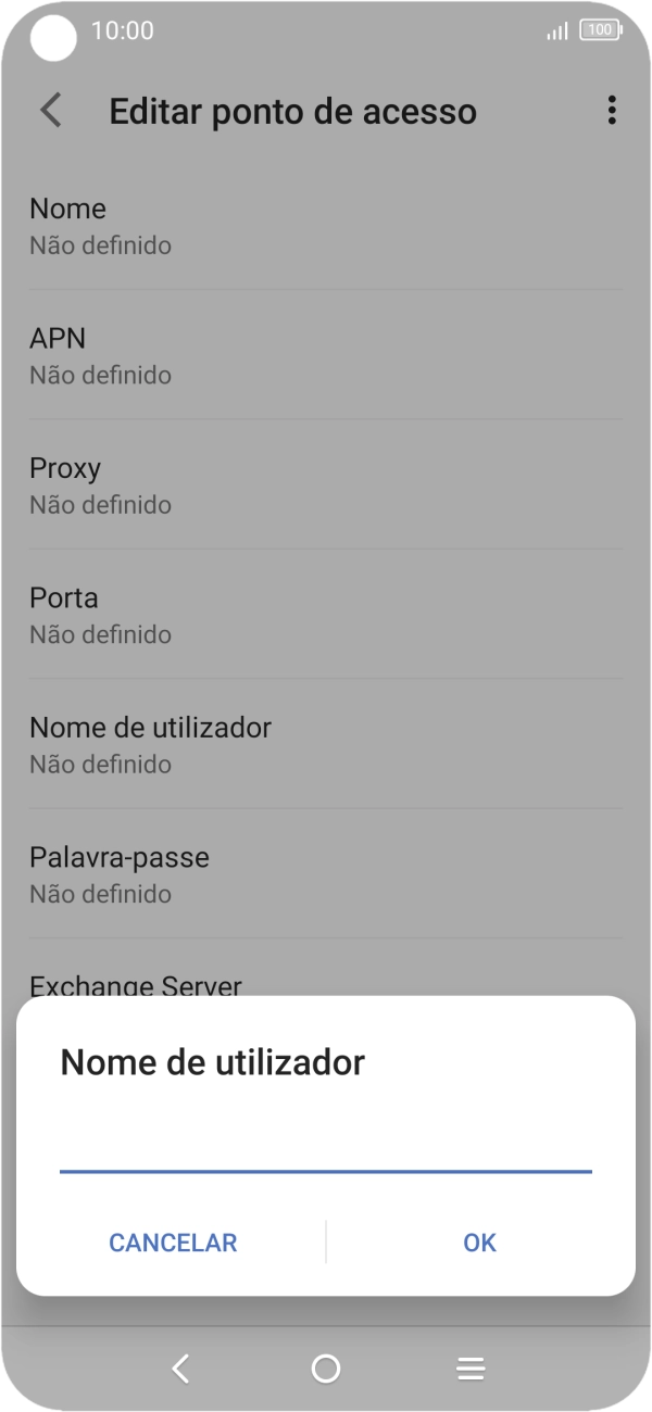 Introduza vodafone e prima OK.