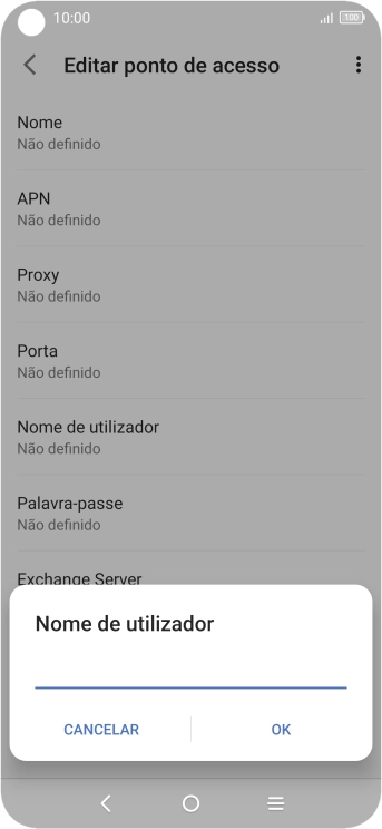 Introduza vodafone e prima OK.