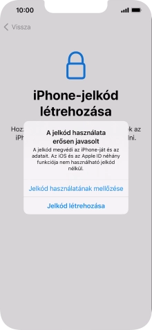 Ha kikapcsolod a funkciót, válaszd a Jelkód használatának mellőzése lehetőséget.