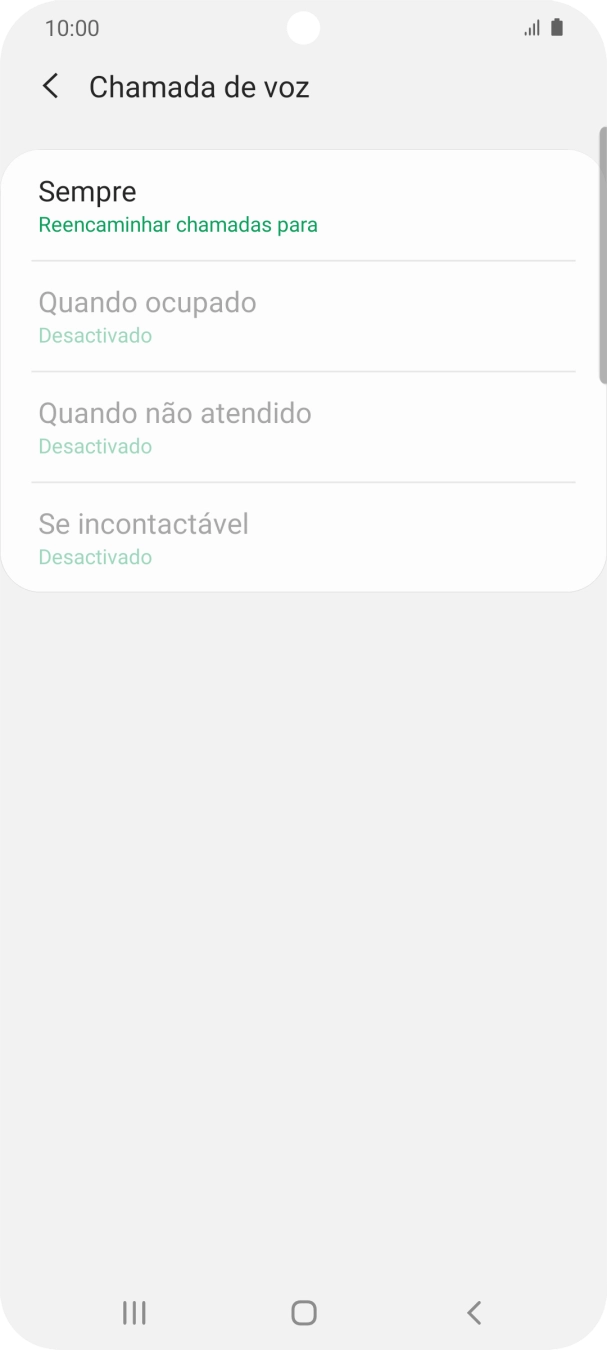 Prima o tipo de desvio pretendido.