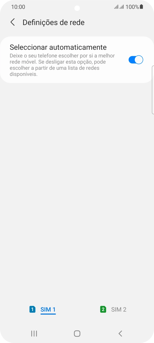 Prima o cartão SIM pretendido.