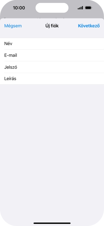Kattints a Leírás mezőre, és írd be az e-mail-fiók kívánt nevét.