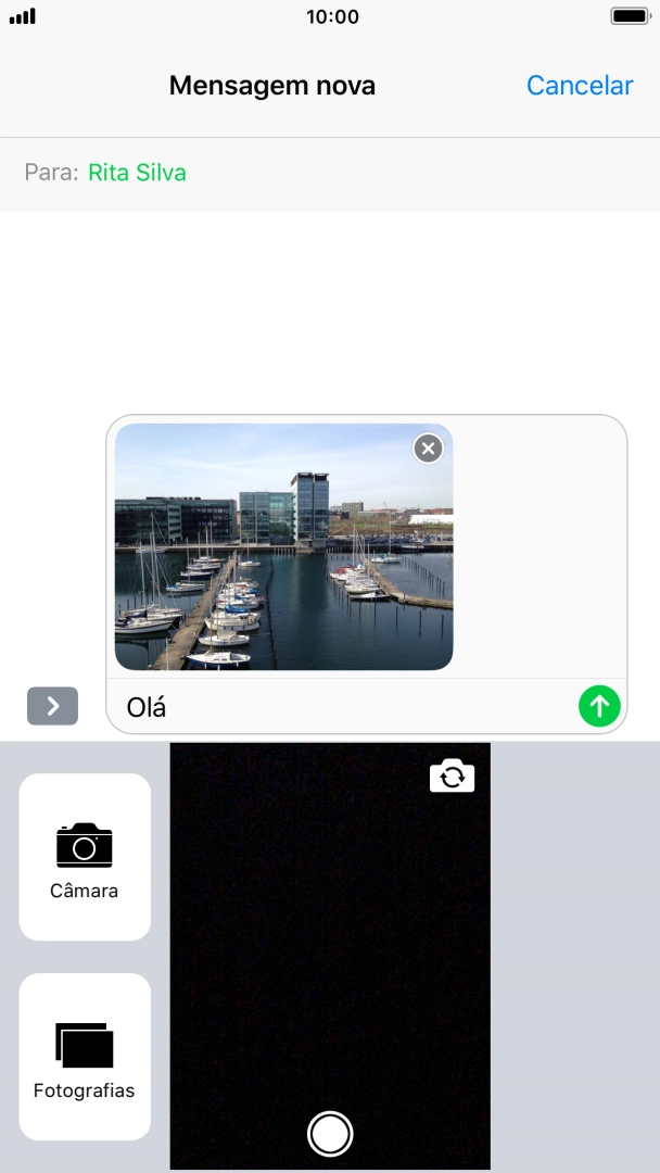 Prima o ícone para enviar.