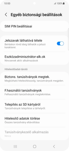 Válaszd a SIM PIN beállításai lehetőséget.