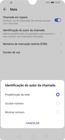 Prima Mostrar número para ativar a visualização do seu número.