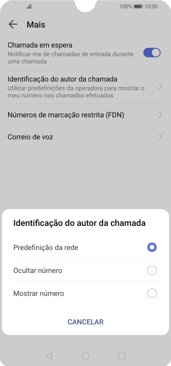 Prima Mostrar número para ativar a visualização do seu número.