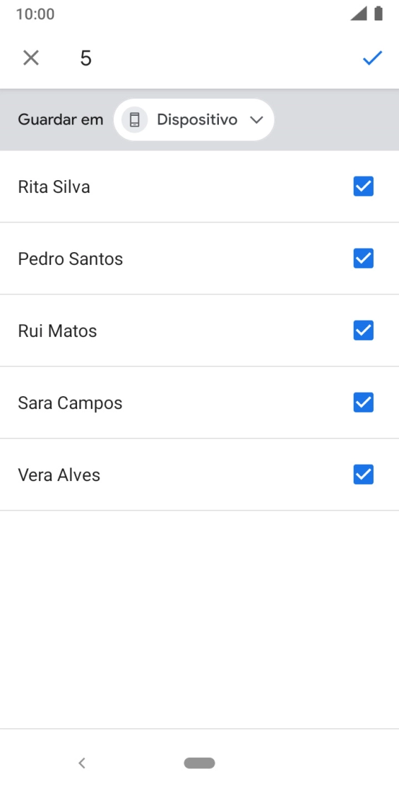 Prima a lista suspensa.