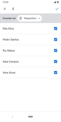 Prima a lista suspensa.