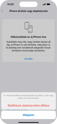 Válaszd a Beállítások alaphelyzetbe állítása lehetőséget.