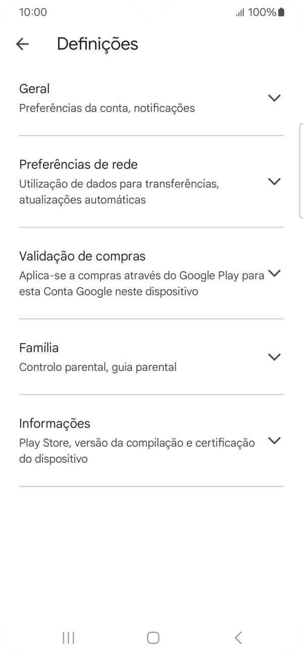 Prima Preferências de rede.