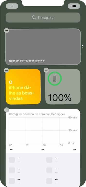 Prima o ícone para adicionar.