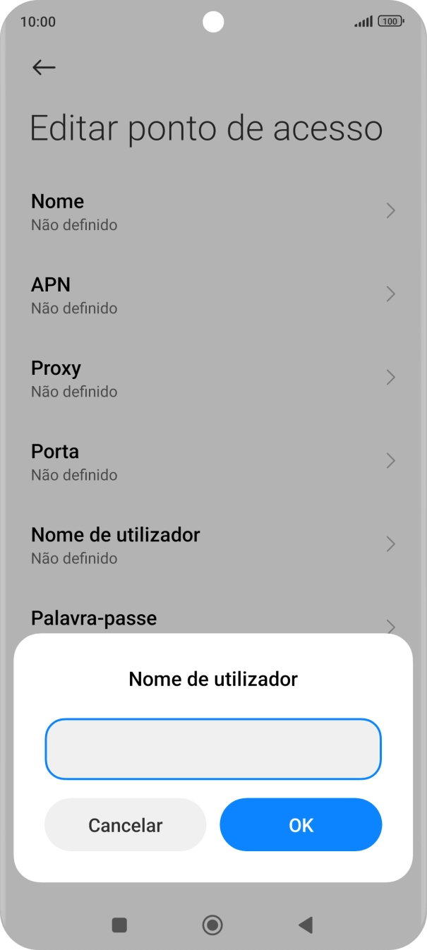 Introduza vodafone e prima OK.