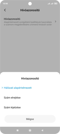 Válaszd a Szám kijelzése lehetőséget a hívószámküldés bekapcsolásához.