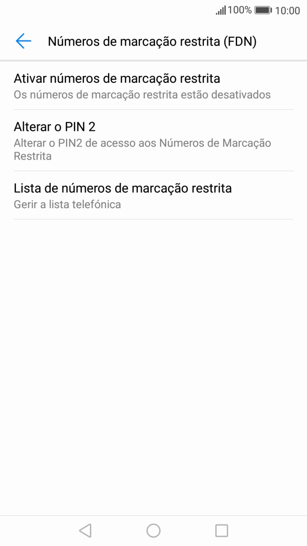 Prima Ativar números de marcação restrita .