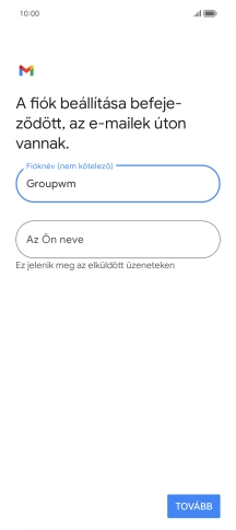 Kattints Az Ön neve mezőre, és írd be a kívánt küldőnevet.