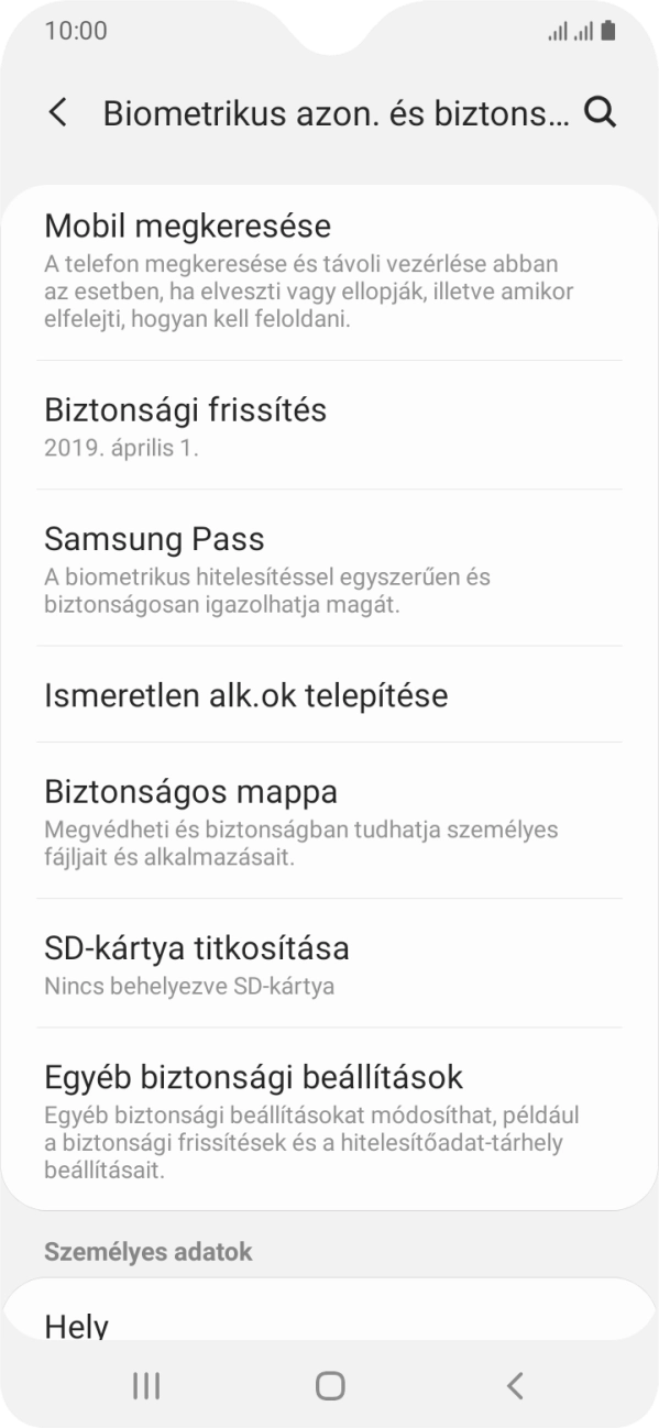 Válaszd az Egyéb biztonsági beállítások lehetőséget. Válaszd az Egyéb biztonsági beállítások lehetőséget.