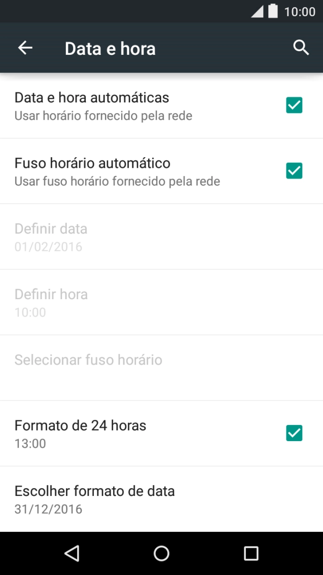 Prima Fuso horário automático para desativar a função.