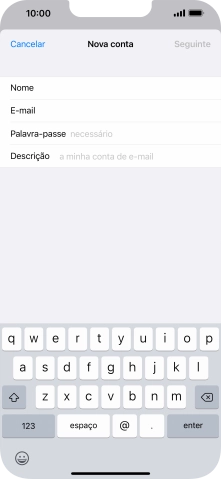 Prima Palavra-passe e introduza a password da sua conta de e-mail na Vodafone.