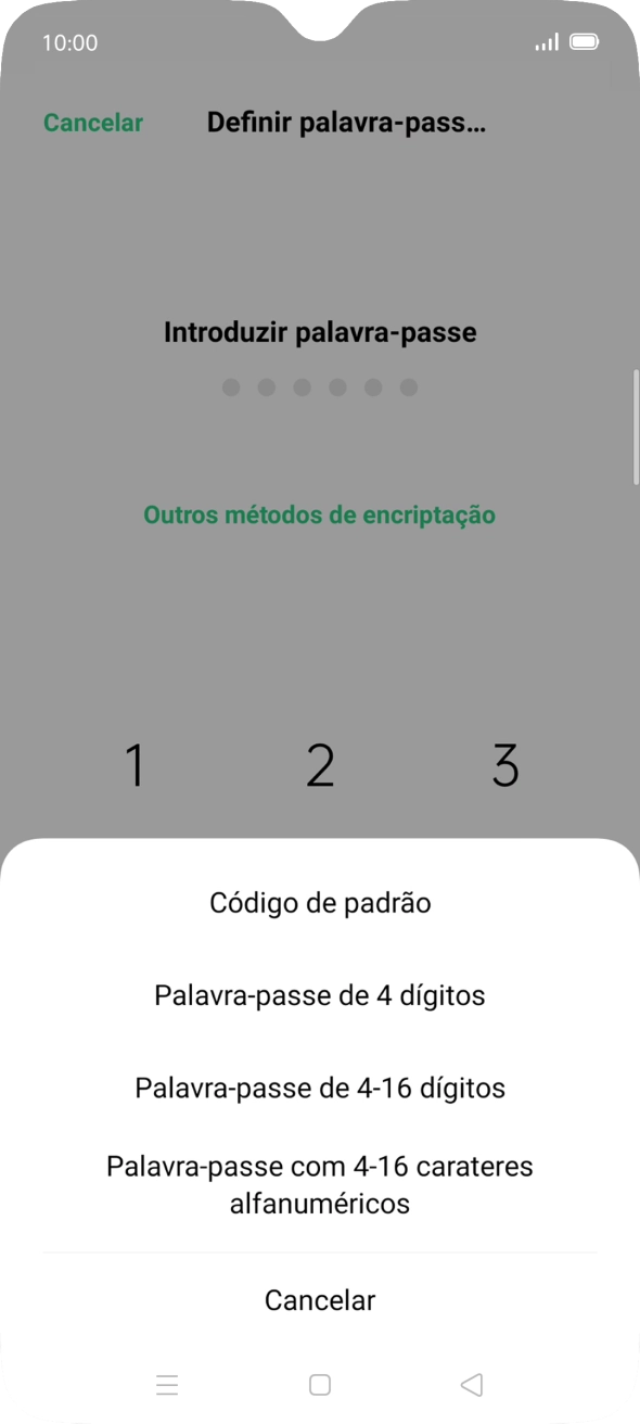 Prima o código de bloqueio do telefone pretendido e siga as indicações no ecrã para estabelecer um código de bloqueio adicional.