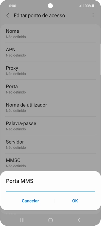 Introduza 80 e prima OK.