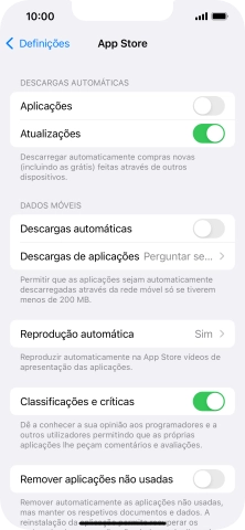 Prima o indicador junto aos tipos de conteúdo pretendidos para ativar ou desativar a função.