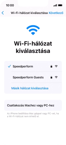 Válaszd a Következő lehetőséget.