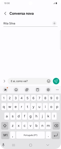 Crie uma nova mensagem e escreva o texto pretendido.