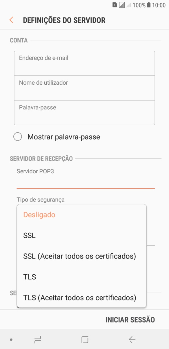 Prima Desligado para desativar a função.