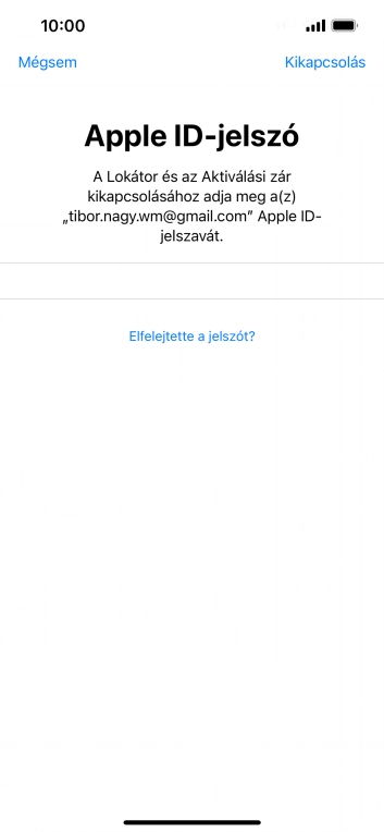 Válaszd a Kikapcsolás lehetőséget.