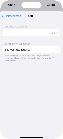 Kattints az „ELSŐDLEGES SZERVER” alatti mezőre.