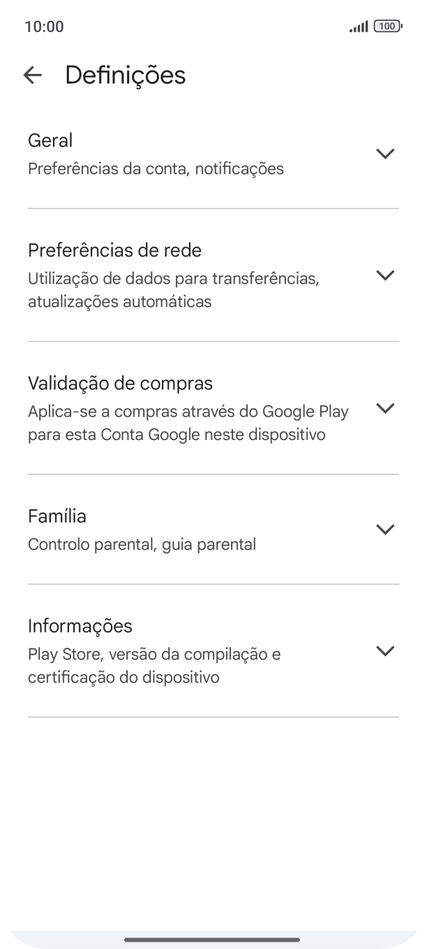 Prima Preferências de rede.