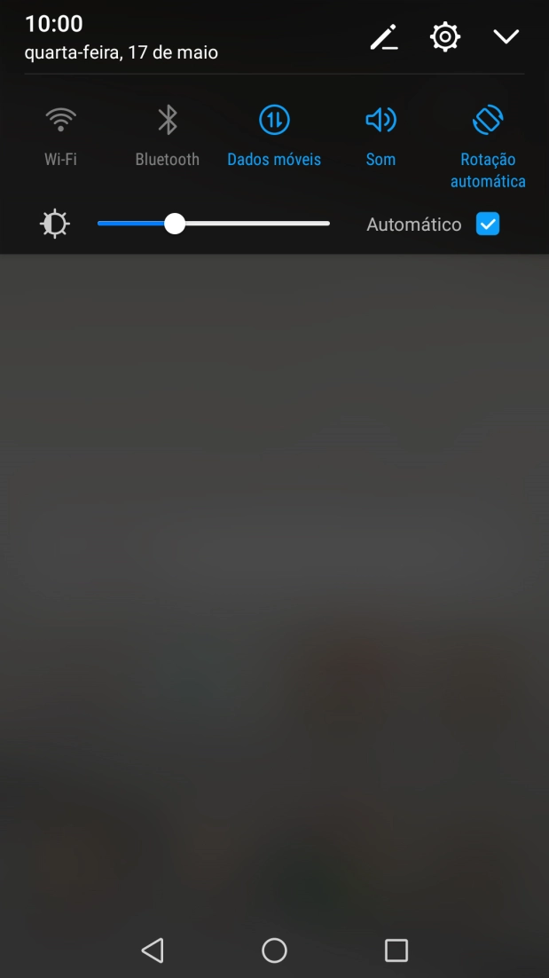 Prima o ícone de definição de som as vezes necessárias para ativar ou desativar o perfil silencioso.