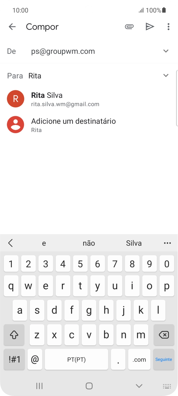 Prima o contacto pretendido.