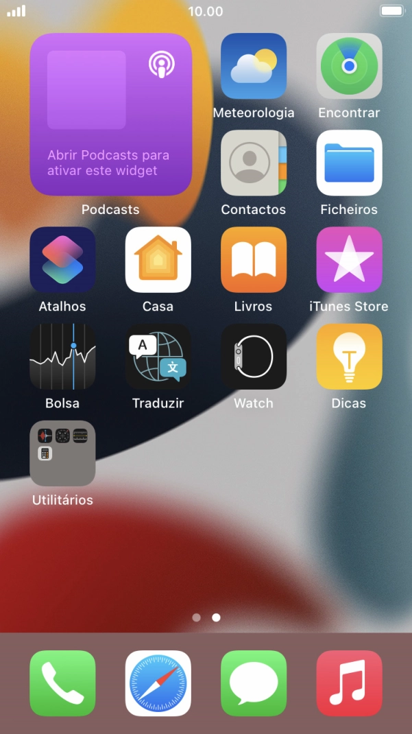 Se utilizar uma pilha de widgets: Deslize o dedo para cima ou para baixo na pilha para escolher o widget pretendido.