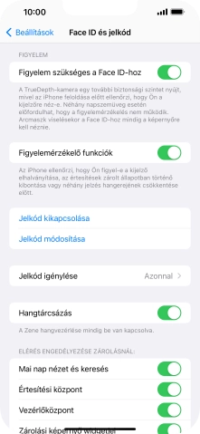 Válaszd a Jelkód kikapcsolása lehetőséget, és írd be a képernyőzárkódot.