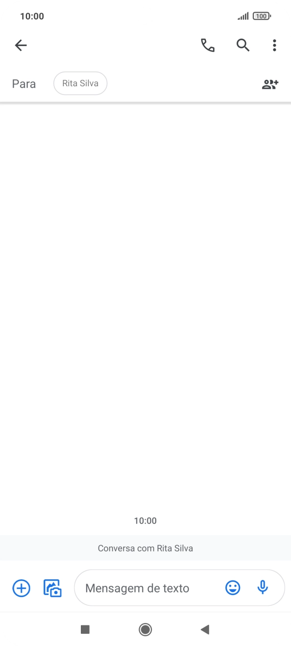 Prima o campo de escrita e escreva o texto da sua mensagem multimédia.