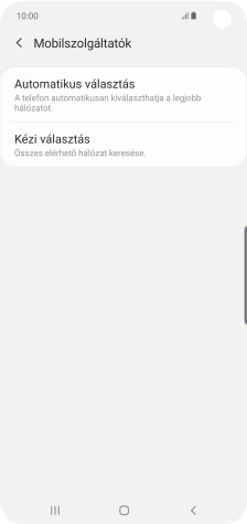 Válaszd a Kézi választás lehetőséget, és várj, amíg a telefon keresi az elérhető hálózatot.