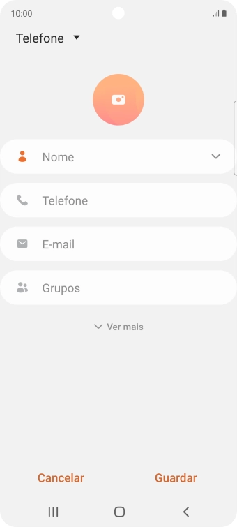 Prima a lista suspensa da lista de contactos.