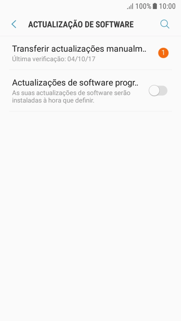 Prima Transferir actualizações manualm... Se existir uma nova versão de software disponível, será agora indicado no ecrã. Siga as indicações no ecrã para atualizar o software do telefone.