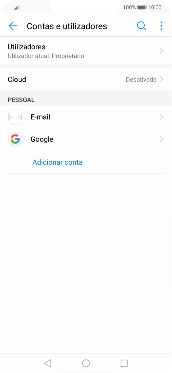 Prima o ícone de menu.