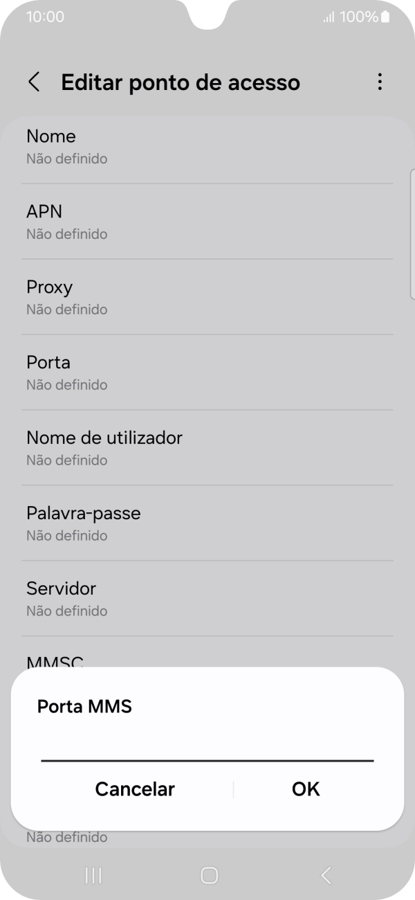 Introduza 80 e prima OK.