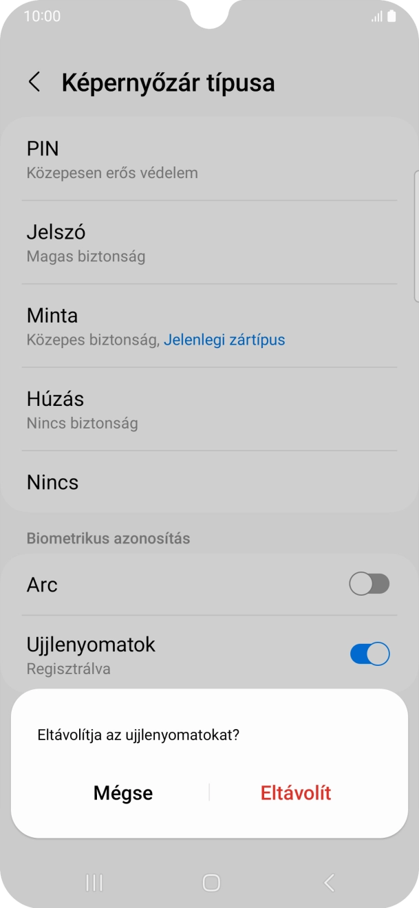 Válaszd az Eltávolít lehetőséget.