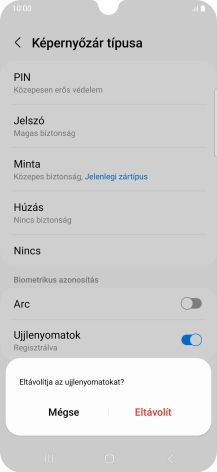 Válaszd az Eltávolít lehetőséget.