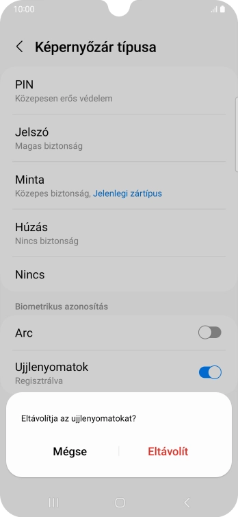 Válaszd az Eltávolít lehetőséget.