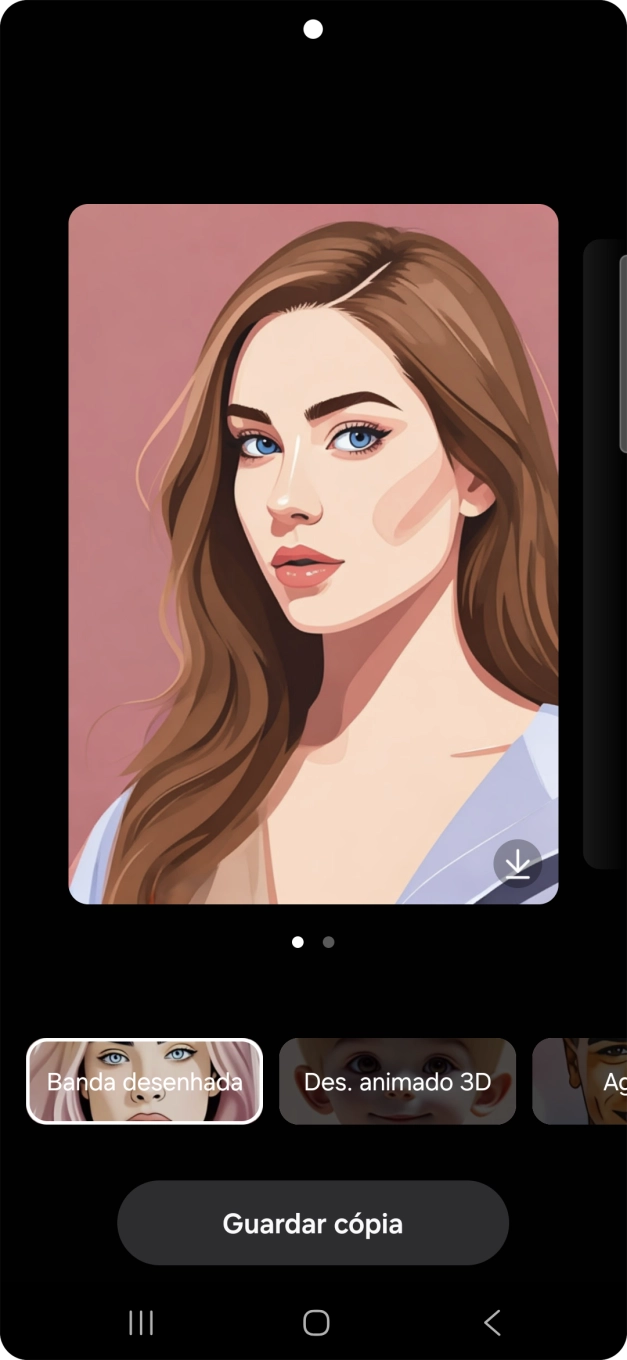 Prima Guardar cópia para guardar a sugestão de imagem gerada.